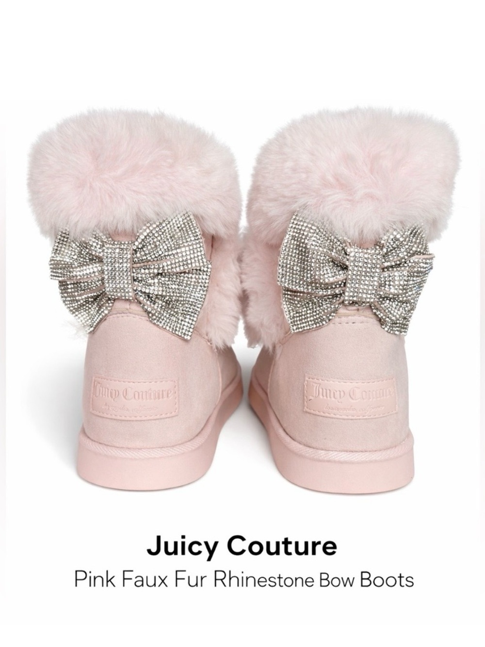 Juicy Couture Blush Pink Suede Fur Booties Boots 9 NIB new in box